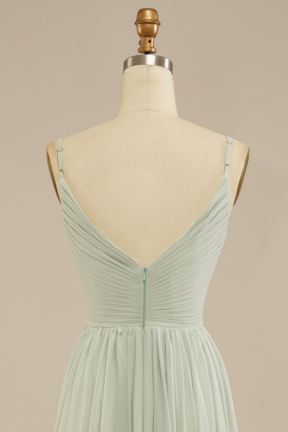 Vestido de dama de honor de gasa hasta el suelo con corte en A de Weitese